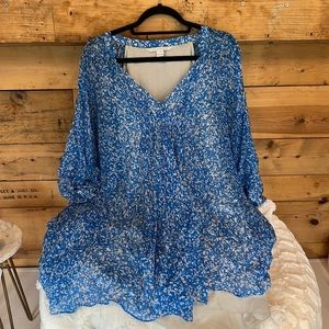 DVF Fluerette Dress 8 Pristine Blue Print